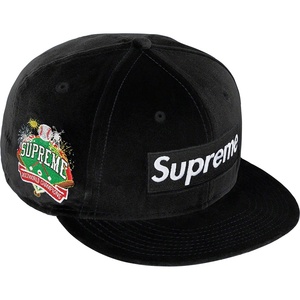 Supreme 22FW Week13 Velour Box Logo New Era Black 7-1/4 57.7cm オンライン購入 国内正規 新品,タグ付 ニューエラ キャップ 黒 Sサイズ