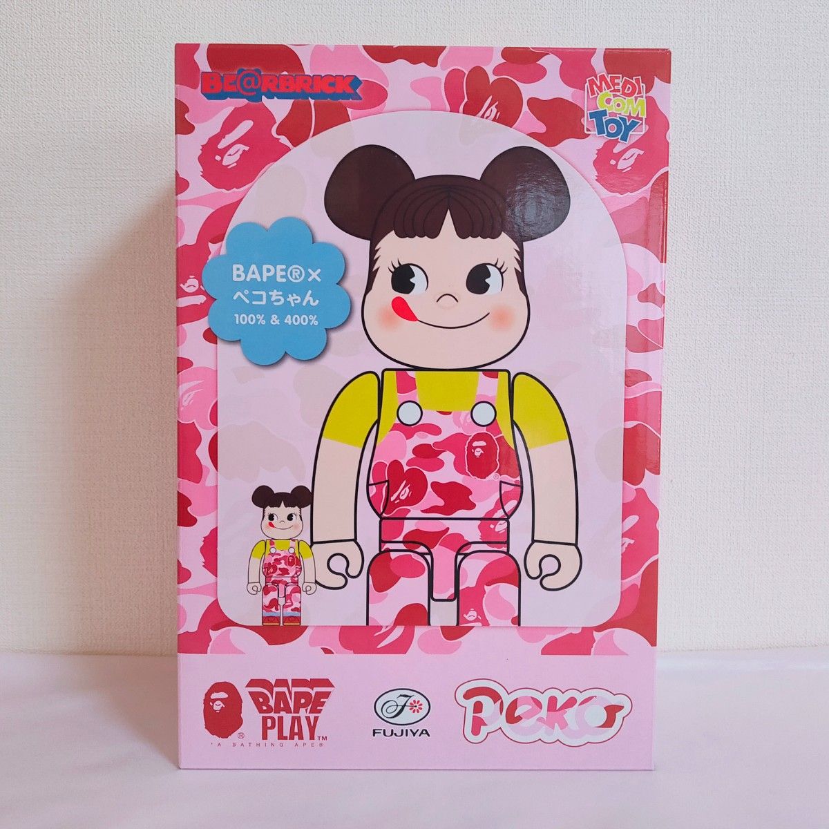 BE@RBRICK 招き猫 ペコちゃん 福 銀メッキ % & %｜PayPayフリマ