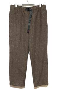 GRAMICCI WOOL G-PANTS（L）ダークブラウン グラミチ クライミング ウール ネップ ツイード ワイド パンツ