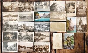 1923 year about abroad picture postcard 24 sheets together 