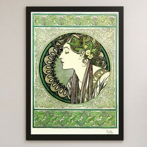 myu car [ low lie( month katsura tree .)] illustration art lustre poster A3 bar Cafe Vintage Classic interior woman . herb plant 