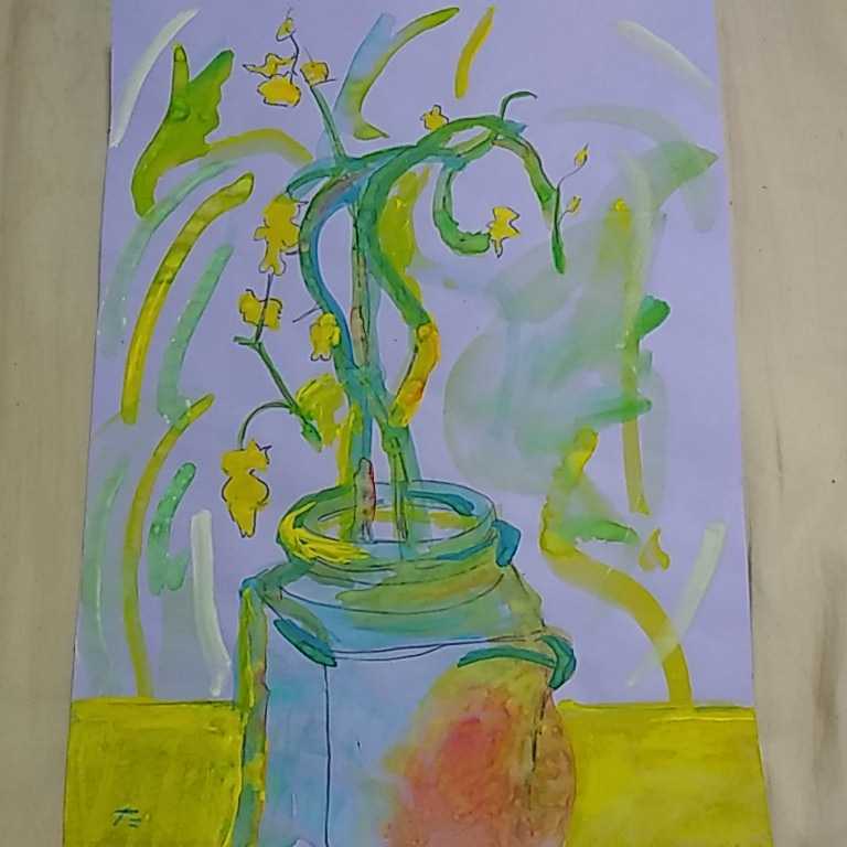 जल रंग पीले फूल, चित्रकारी, आबरंग, प्रकृति, परिदृश्य चित्रकला