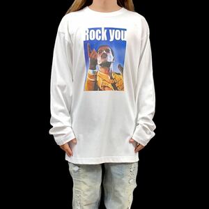 新品 大きい オーバーサイズ XXL 3XL 4XL 対応 クイーン QUEEN フレディマーキュリー WE WILL ROCK YOU ビッグ ロンT 長袖Tシャツ パーカー