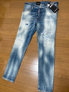 新品 タグ付 ディースクエアード DSQUARED2 ジーンズ パンツ ストレッチ デニム 46サイズ SKATER JEAN スケーター イタリア製