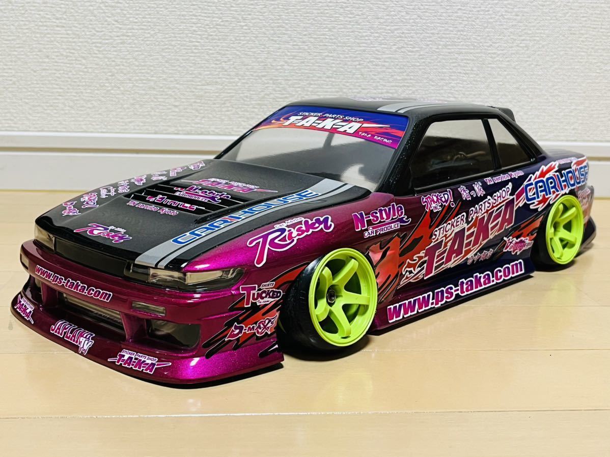 エバニュー ヨコモS13シルビア +R'wingフルエアロ 1/10ラジコンボディ
