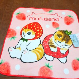 モフサンド　イチゴにゃん　ハンドタオル　ぢゅの　サメにゃん　mofusand エビにゃん　コラボ　 タオルハンカチ ミニタオル