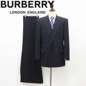 ◆BURBERRYS バーバリー PURE TASMANIA WOOL ストライプ ダブルブレスト スーツ ダークネイビー AB6 国内正規品