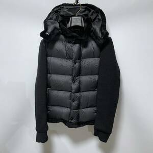 EMMETIemetiCORRADO mouton down jacket regular price 150,120 jpy 48(L) knitted sleeve f- dead blouson men's Italy bookbinding leather 