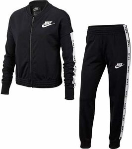 [KCM]Z-nike-35-2s-140* exhibition goods *[NIKE/ Nike ] Junior jersey top and bottom set nappy BV2769-010 black size 140(S) woman .