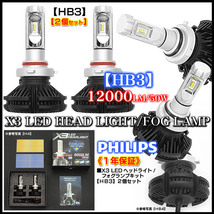 いすゞ車24V/X3【HB3】最新版LEDヘッドライト/フォグランプ1年保証/12000LM.6500K/50W/2個12V.24V/フイルム付/PHILIPS車検対応_画像2