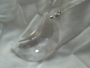 Art hand Auction ★Handmade Crystal Cut Glass Large Moon Crescent SV925 Pendant Clear New★★, Handmade, Accessories (for women), necklace, pendant, choker