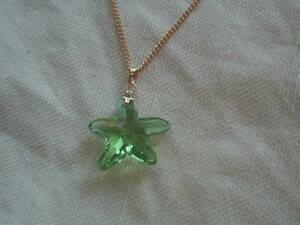 Art hand Auction ★Handmade Crystal Glass Green Starfish Pendant Brand New★, Handmade, Accessories (for women), necklace, pendant, choker