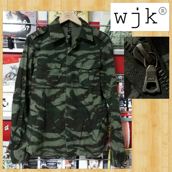 wjk ミリタリー シャツ ジャケット カモ柄 ririZIP M 美品