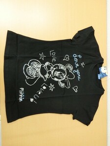 (16983)Disney　ミニー半袖Tシャツ　ブラック×シルバー　タグ付き
