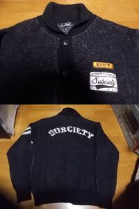 サブサエティ subciety ワッペン ニット ジャケット L