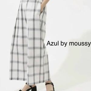 【未使用品美品】Azul by moussy アズールバイマウジー ★チェックワイドパンツ Sサイズ