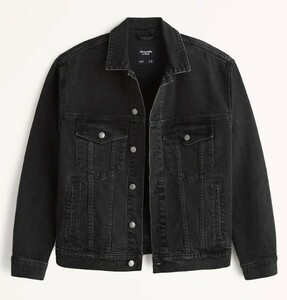 アバクロ*Abercrombie&Fitch*US:XXL/ブラック/デニム トラッカージャケット