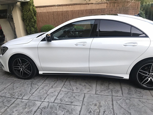 ベンツ CLA W117 W176 AMG サイドステップ スカートスポイラーカバー2014-2018 艶有黒 