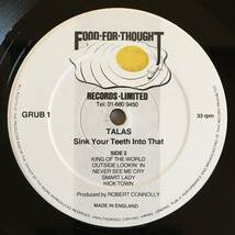 TALAS「SINK YOUR TEETH INTO THAT」UK ORIGINAL FOOD FOR THOUGHT GRUB 1 '82 with ORIGINAL INNER SLEEVE BILLY SHEEHAN pre-MR.BIG_画像7