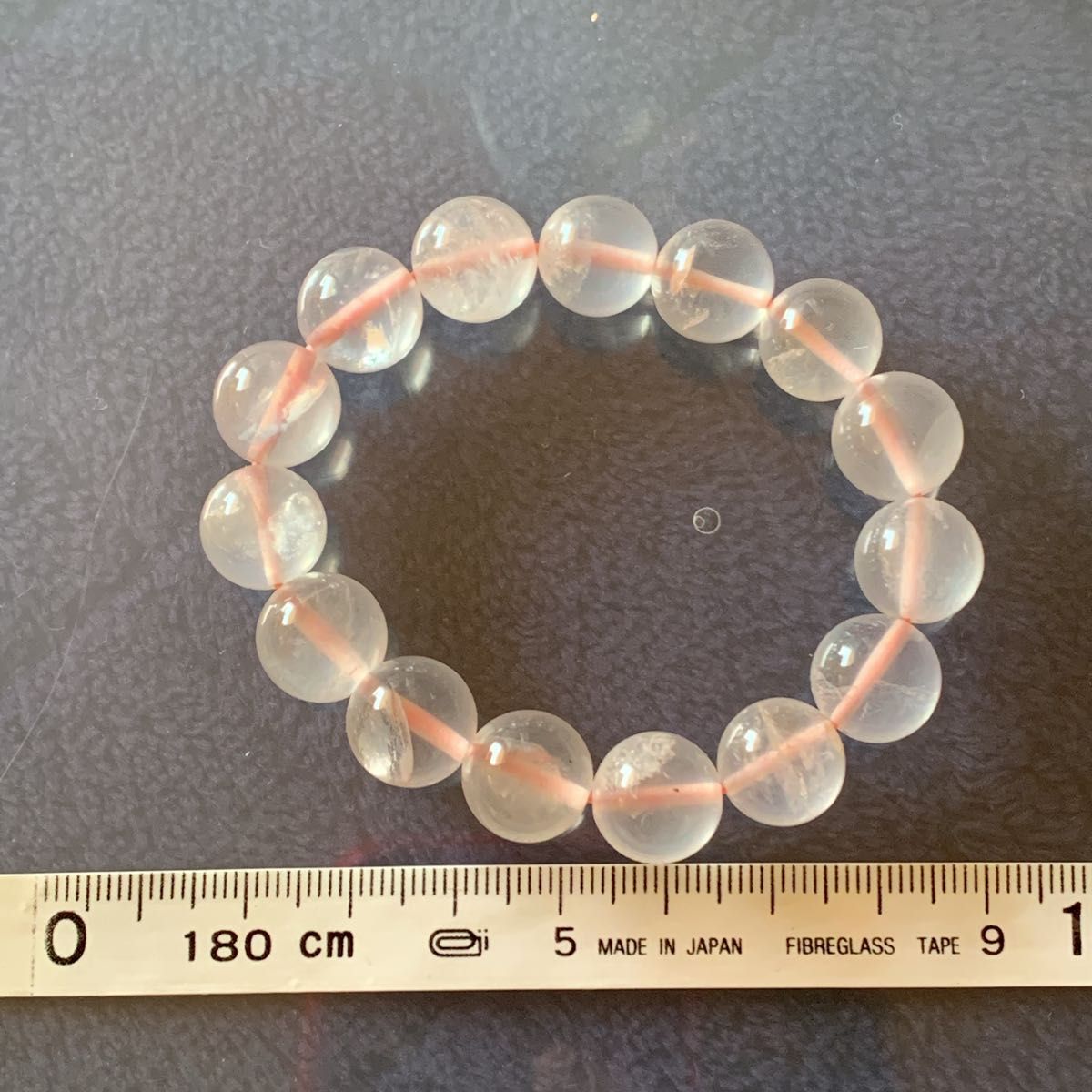 最高品質 天然 スターローズクォーツ 12mm 内径16cm ブレスレット 鑑別