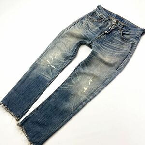 リーバイス ☆ LEVIS 501 雰囲気抜群♪ USED加工 デニムパンツ ジーンズ レディース W29 裾ほつれ縫いリメイク アメカジ ストリート■JS187