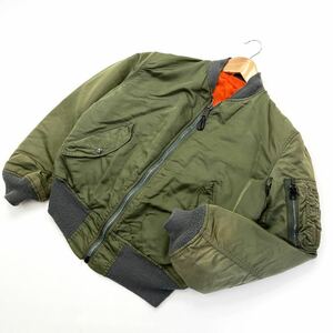 良品 ☆ アルファ ☆ Alpha Industries USA製 MA-1 フライトジャケット S オリーブ カーキ 無骨な男アウター アメカジ ストリート■AK220