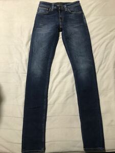 Nudie Jeans Skinny Lin スキニージーンズ ストレッチ W26ヌーディージーンズ スキニーリン スリム テーパード デニムパンツ