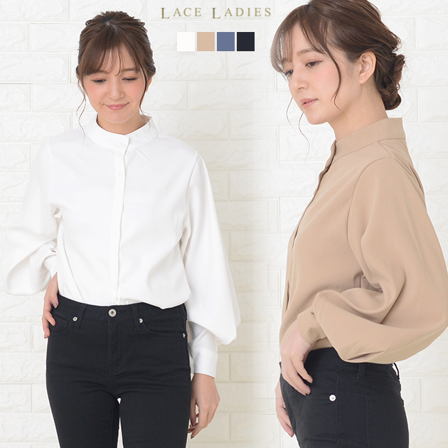 未使用　LACELADIES*　Ｌ×２着セット②　ふっくらバルーン袖　バンドカラ