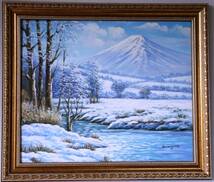 富士山絵画 油絵 風景画 富士北麓からの富士山　NO1　12号　現品限定の特別価格です。_画像8