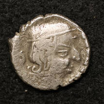 インド・スキタイ王国 西クシャトラパ ルドラシムハ3世時代 ドラクマ銀貨（388-415年）[E1367]古代ギリシャコイン,古代ローマ_画像1
