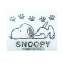 スヌーピー SNOOPY エンブレムステッカー シルバーメタリック 車 W126mm×D1mm×H98mm/明邦 MEIHO SN105_画像3