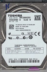 東芝 内蔵用 2.5インチ HDD MK3265GSX SATA300 320GB 5400回転