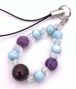 World 3 Great Healing Stone ☆ Natural Stone Sugirite &amp; Larimar &amp; Charoite Strap-58