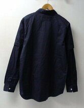 ◆DISCOVERED ディスカバード レイヤードデザイン レギュラーカラー　シャツ ネイビー サイズ2　美 日本製_画像4