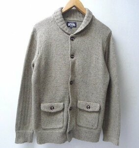 ◆BEAMS ビームス MIXニット ショールカラー ニット カーディガン ベージュ系 サイズM 美