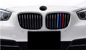 スポーティ全開♪ BMW Mカラー グリル フィン カバー ストライプ モール F07 528i 535i 550i xDrive グランツーリスモ 5シリーズ