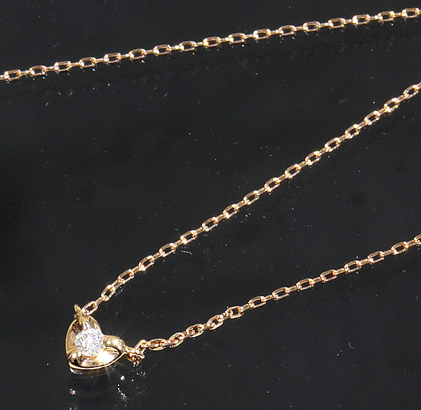 4℃】ヨンドシー ハートネックレス ダイヤ K10 40cm-