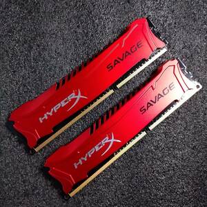 【中古】DDR3メモリ 8GB[4GB2枚組] Kingston HX316C9SRK2/8 [DDR3-1600 PC3-12800] 