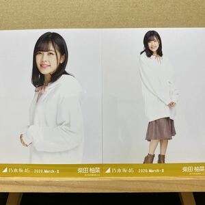 乃木坂46 2020.March-Ⅱ ビッグパーカー 生写真 柴田柚菜 チュウ、ヒキ