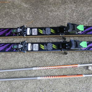 平成レトロ ヤマハ YAMAHA スキー板＆ストックセット 195cm AR01（スキー収納袋付き） *KS412の画像3