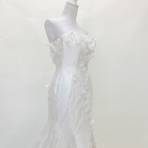 中古 ウエディングドレス オフホワイト 9号T マーメイドラインドレス W-136の画像6