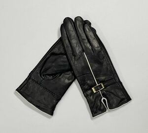  outlet new goods lady's leather gloves * ram leather glove reverse side nappy gloves original leather small .