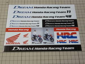 DREAM Honda Racing Team ステッカー (1シート) HRC ドリーム ホンダ レーシング チーム