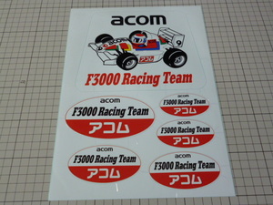 acom F3000 Racing Team ステッカー (1シート) アコム レーシング チーム