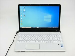 カメラ内蔵/中古/15.6型/ノートPC/Windows10/新品SSD256/8GB/PentiumB970/SONY　SVE15113FJW office搭載/Bluetooth/テンキー