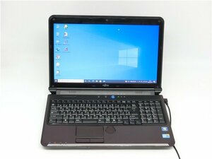 カメラ内蔵/中古/15.6型/ノートPC/Windows10/SSD128GB/8GB/i5-M560/FMV　AH550/5B 　Office搭載/HDMI/無線WIFI/ブルーレイ/テンキー