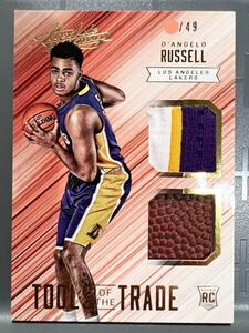 超絶レア/49枚限定 RC Patch Ball 2015 Panini D'Angelo Russell ディアンジェロ・ラッセル NBA ルーキー ボール バスケ T-wolves All-star