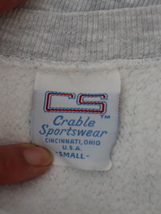 90s USA製 CRABLE SPORTSWEAR カレッジプリント スウェット(メンズ S)グレー ビンテージ_画像7