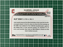 ★TOPPS MLB 2022 UPDATE #US321 GABRIEL ARIAS［CLEVELAND GUARDIANS］ベースカード「RD」ルーキー「RC」★_画像2