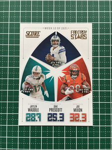 ★PANINI 2022 NFL SCORE #FS12 JAYLEN WADDLE／DAK PRESCOTT／JOE MIXON インサートカード「FANTASY STARS」★